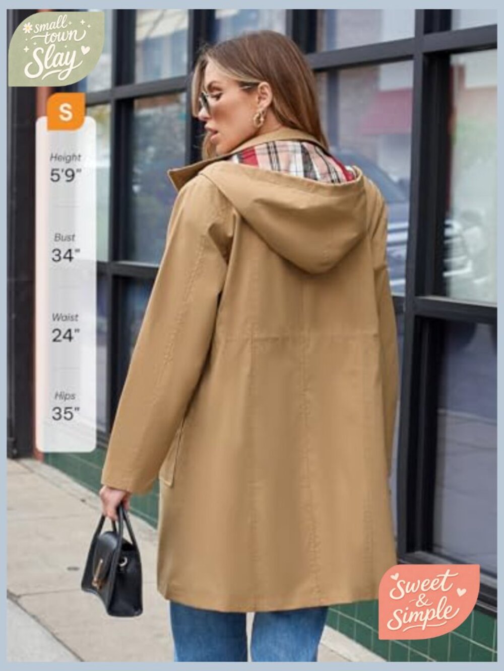Women's Waterproof Rain Jacket Long Raincoat Windbreaker Trench Coat Hooded - Picture 2 of 7